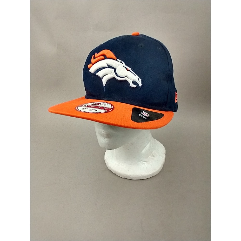 New Era 9FIFTY Denver Broncos Snapback‎ Hat Navy Orange NFL AFC Patch Mens M/L
